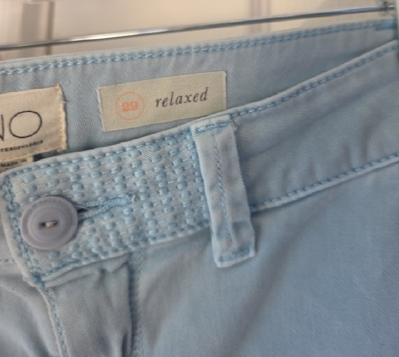 Chino By Anthropologie Jeans 29 Relaxed Sky Blue Light Blue - Picture 4 of 11